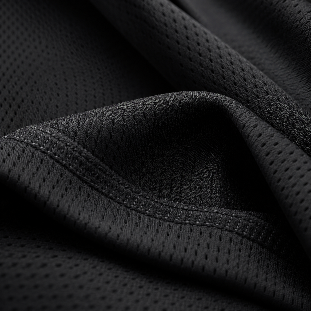 Premium 170 GSM Dry-Fit Textured Spores Polyester Fabric Close-Up - Breathable Lightweight Badminton Sports T-Shirt Material