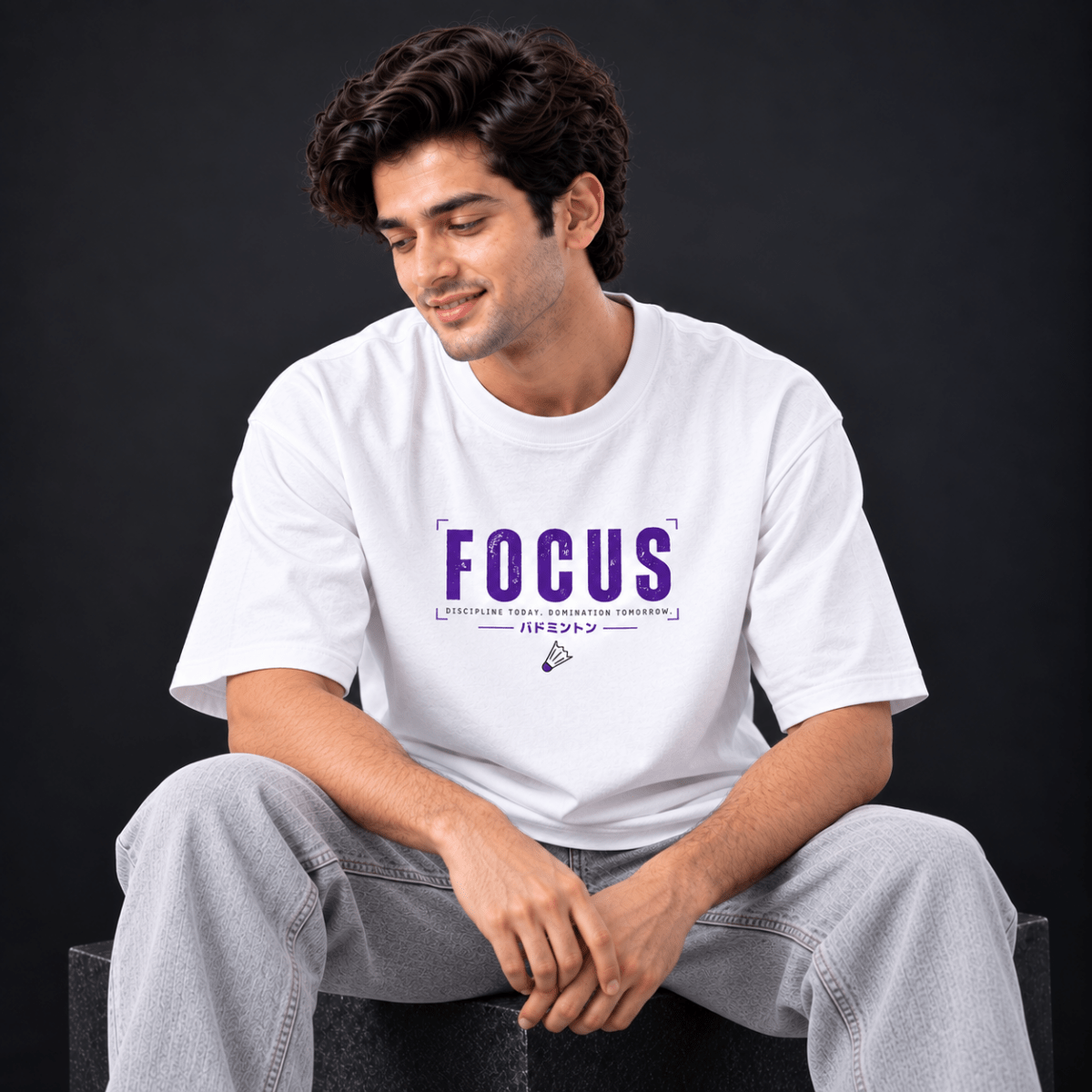Purple Lock: Oversized Badminton T-Shirt | Oversized | Arteeq
