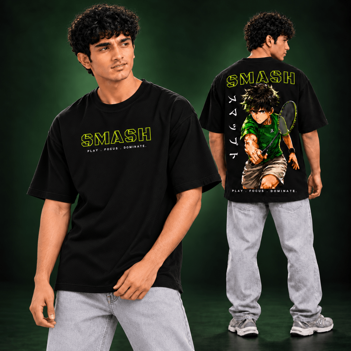 Neon Smash: Oversized Badminton T-Shirt | Oversized | Arteeq