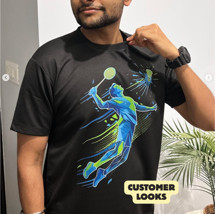 Aero Smash: Dry-fit Badminton T-Shirt