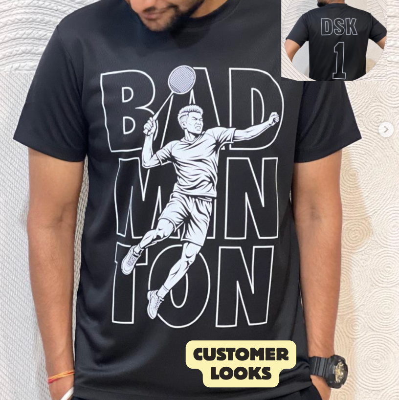 Smash Mode: Dry-fit Badminton T-Shirt
