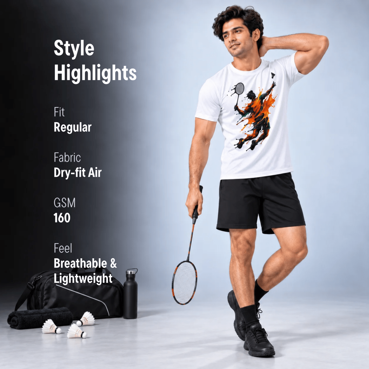 Paint Smash: Dry-fit Badminton T-Shirt | Dry-fit | Arteeq
