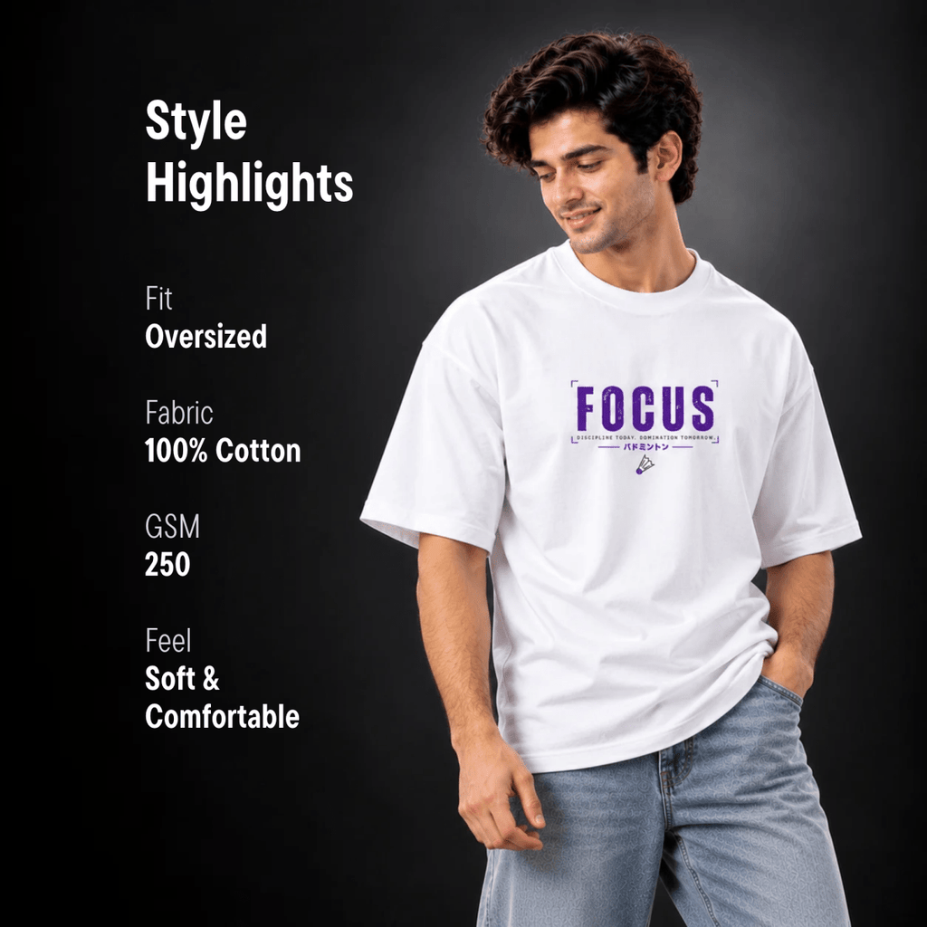 Purple Lock: Oversized Badminton T-Shirt | Oversized | Arteeq
