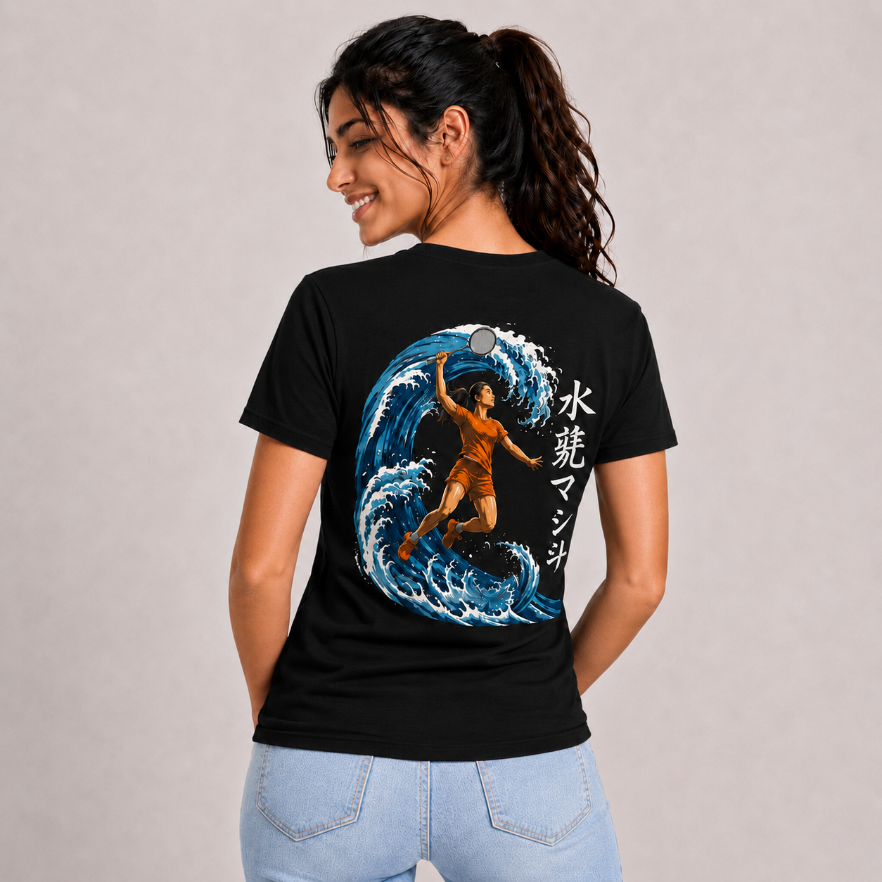 Water Anime: Cotton Badminton T-Shirt