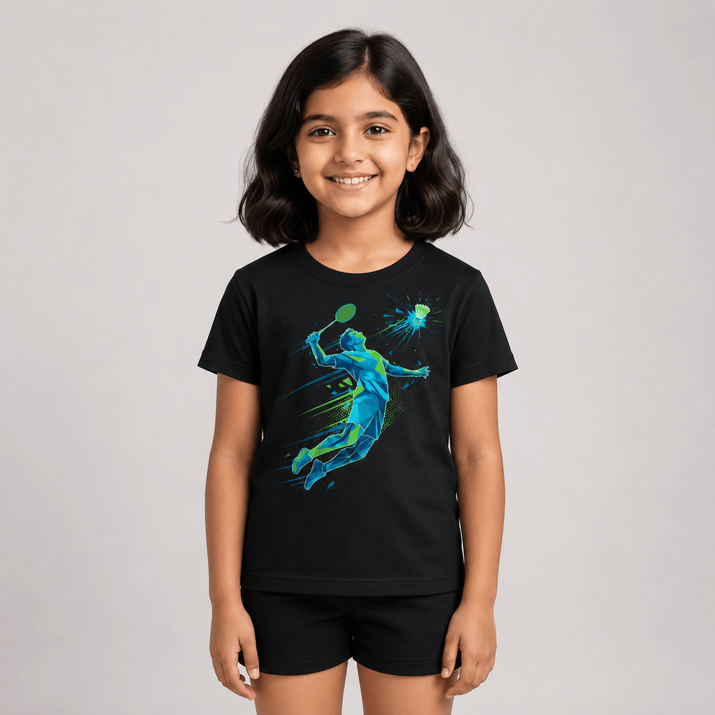 kids badminton tshirt