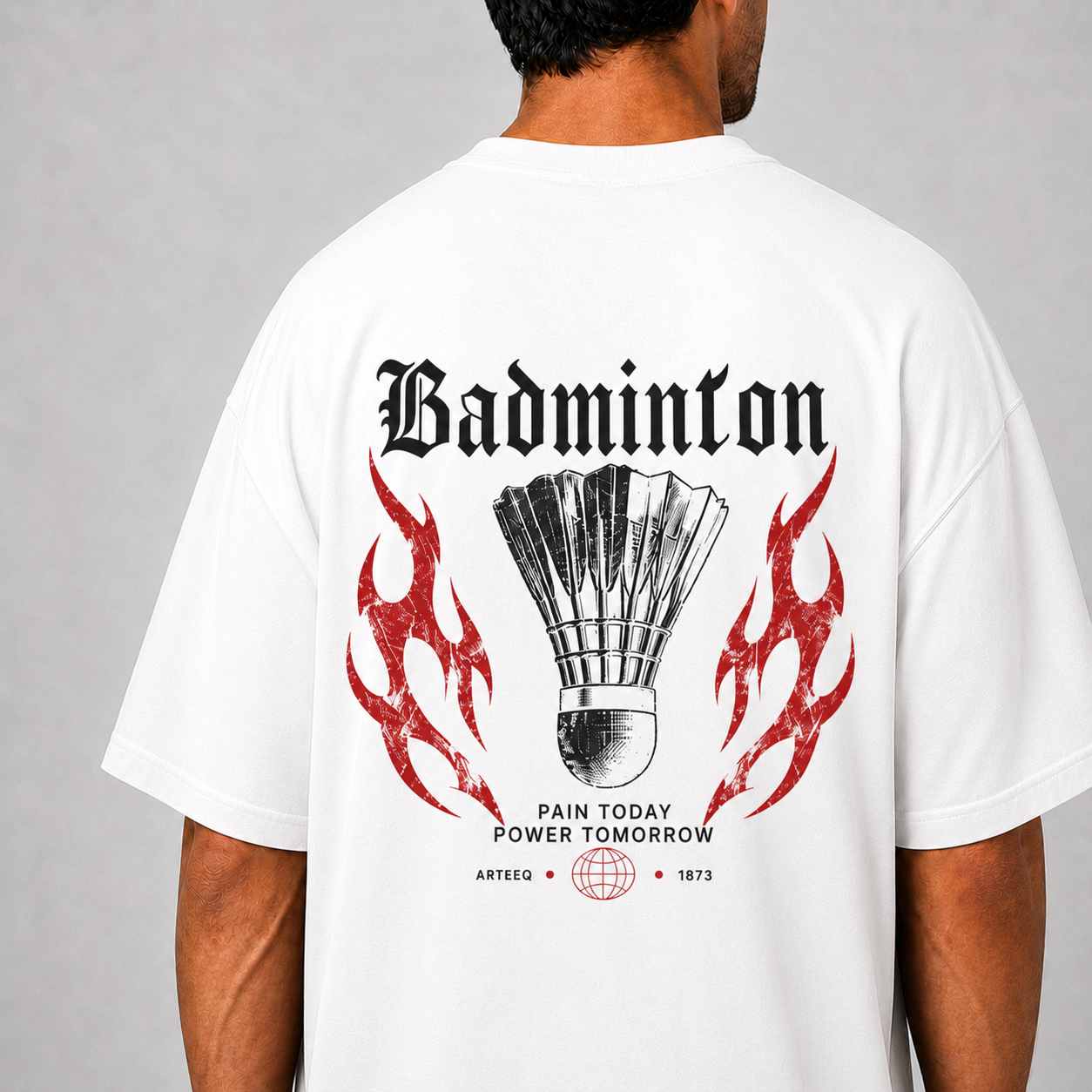 Pain to Power: Oversized Badminton T-Shirt
