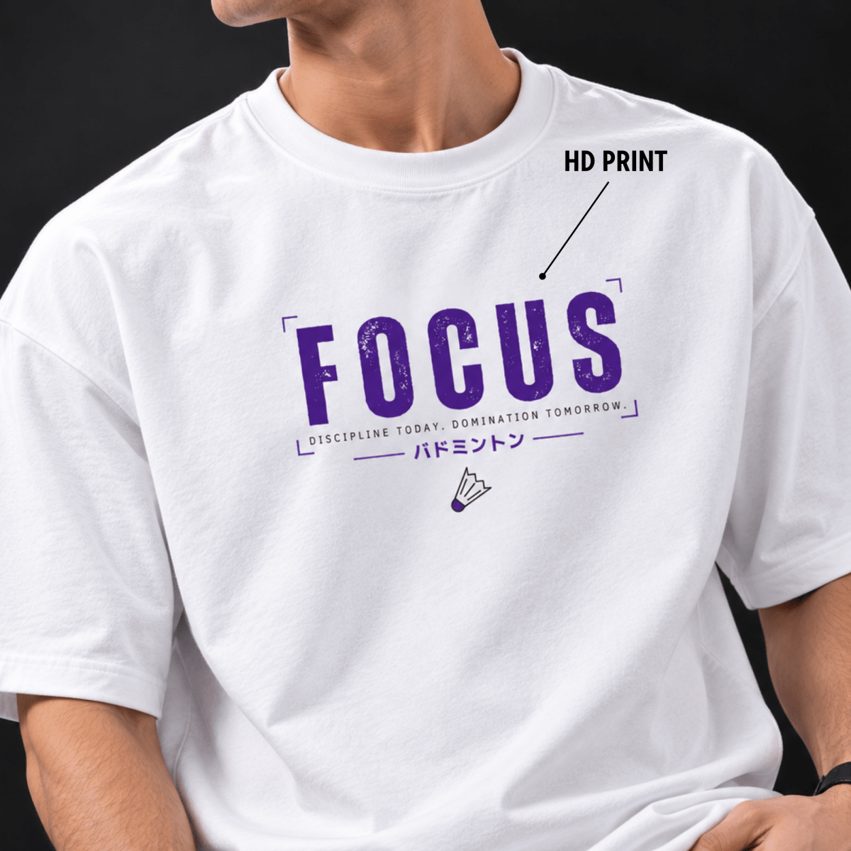Purple Lock: Oversized Badminton T-Shirt | Oversized | Arteeq