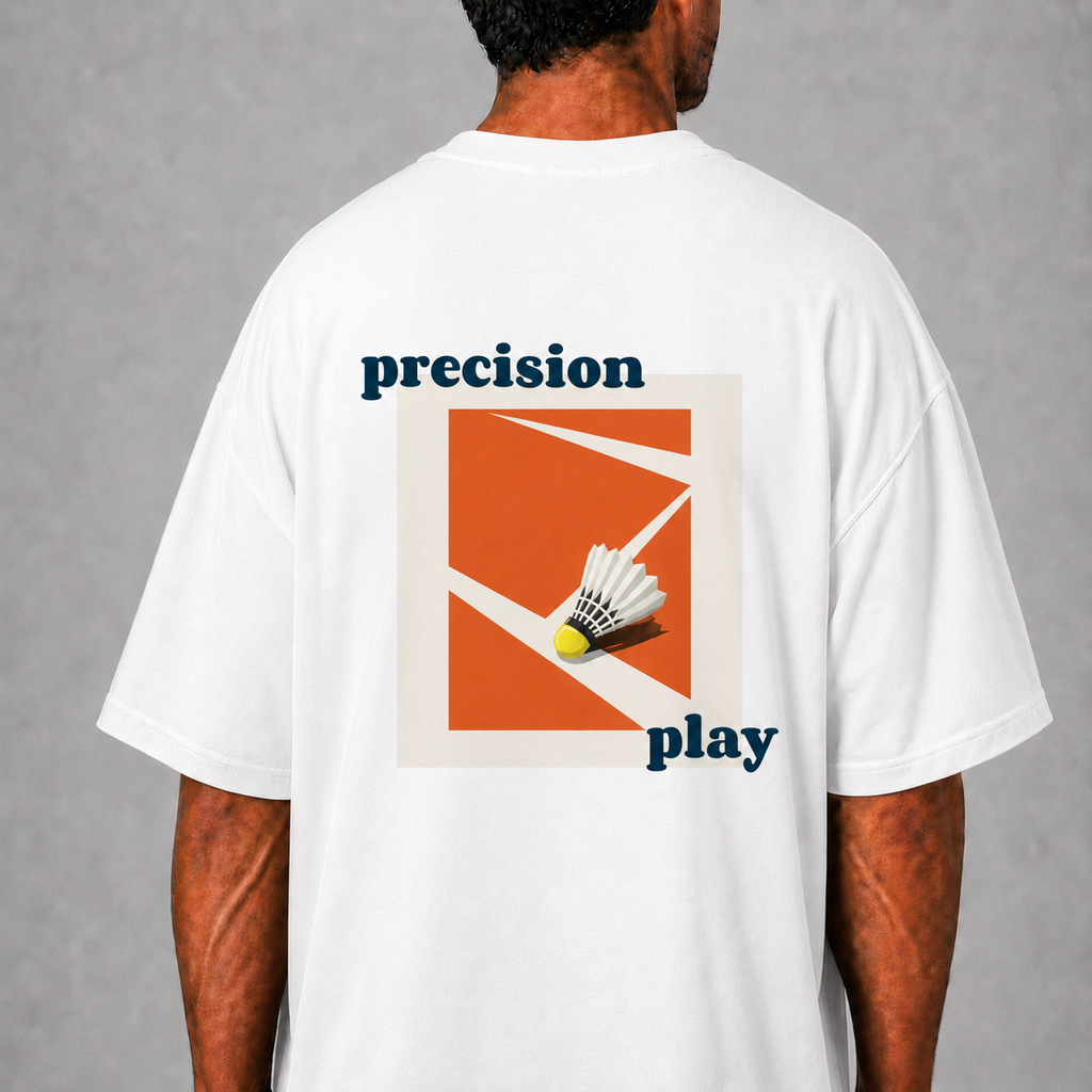 Precision Play: Oversized Badminton T-Shirt
