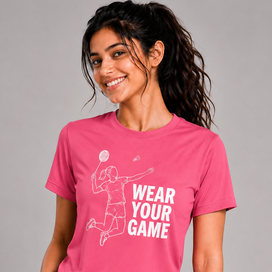 Action Mode Signature: Dryfit Badminton T-Shirt