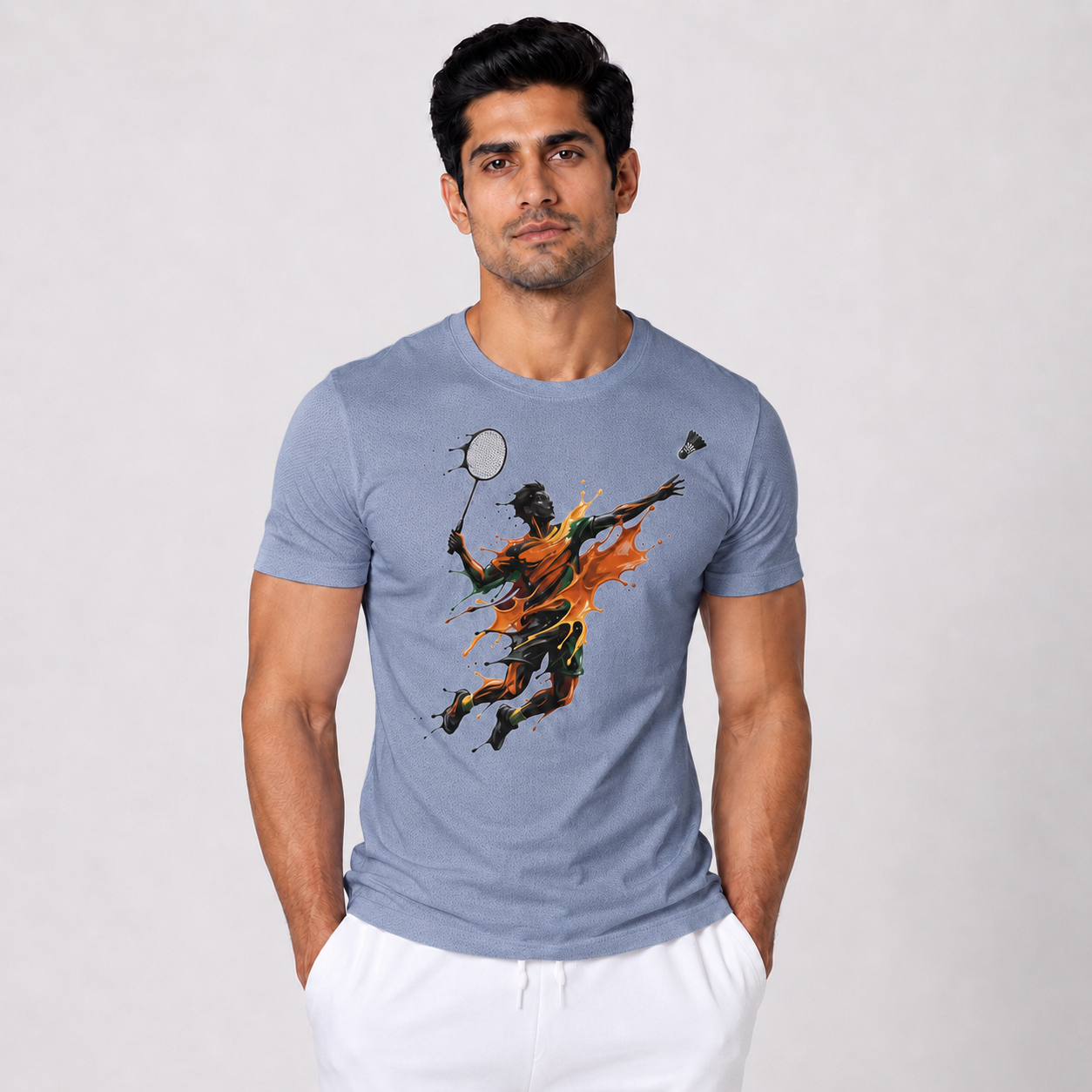 Paint Smash: Dry-fit Badminton T-Shirt