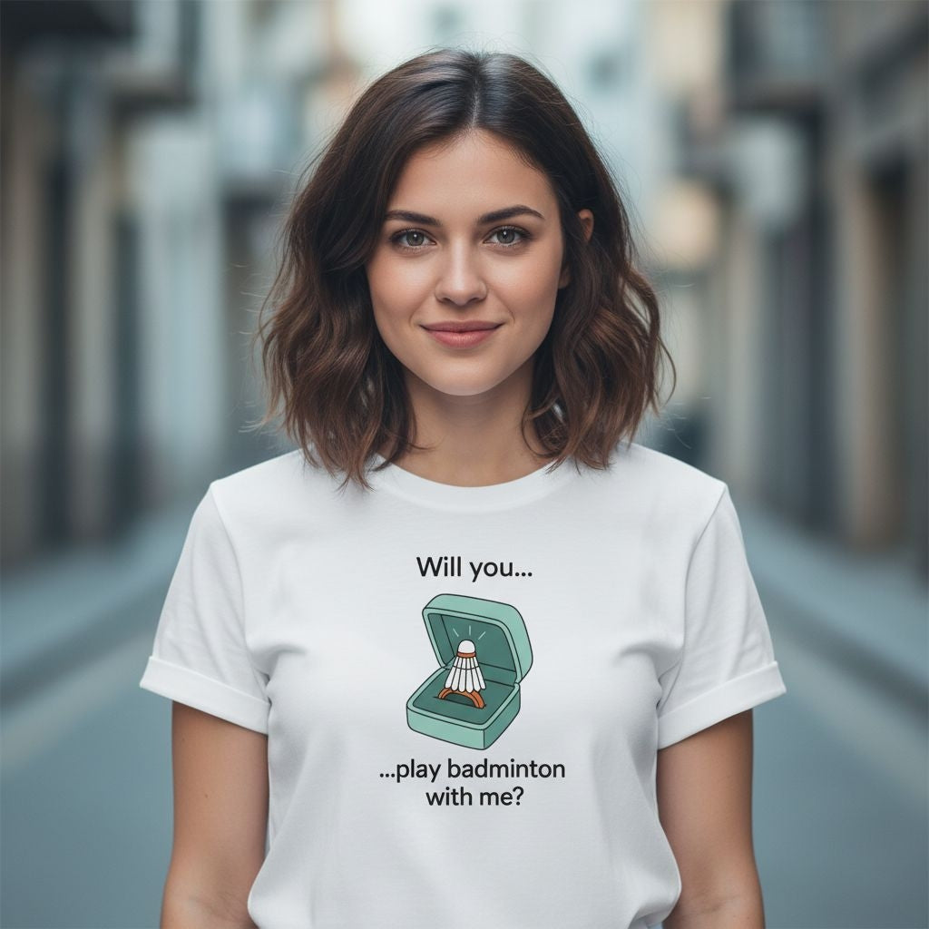 Play Badminton With Me Unisex Cotton T-shirt