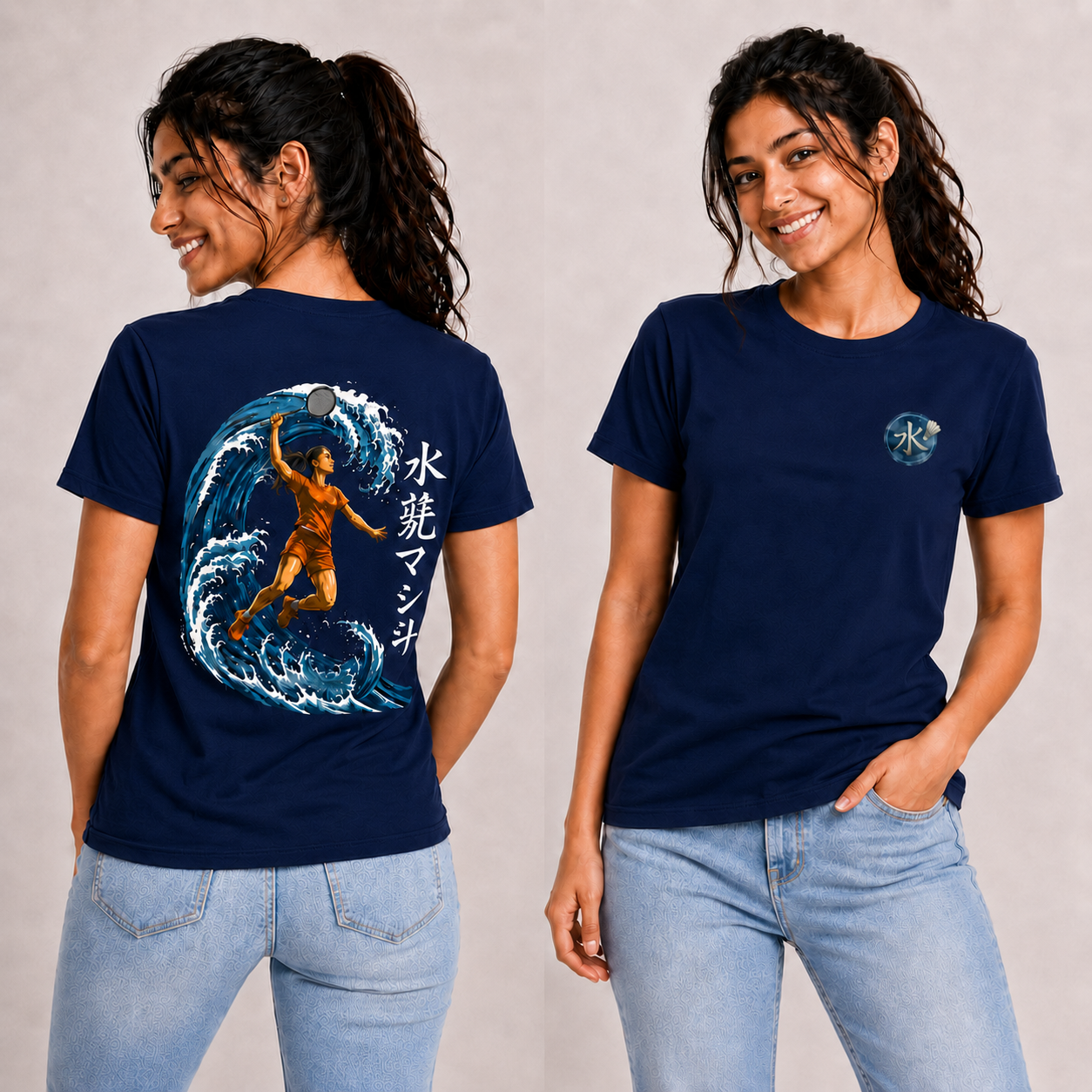 Water Anime: Cotton Badminton T-Shirt