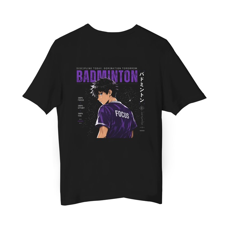 Purple Lock: Oversized Badminton T-Shirt